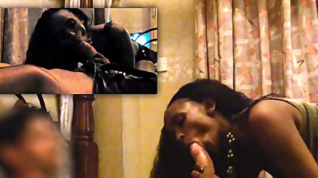 Skinny African hooker takes white cock