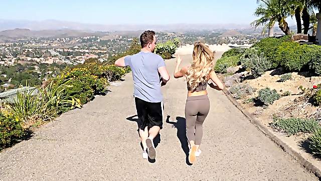 Good looking Cherie Deville gets her cunt plowed in the gym