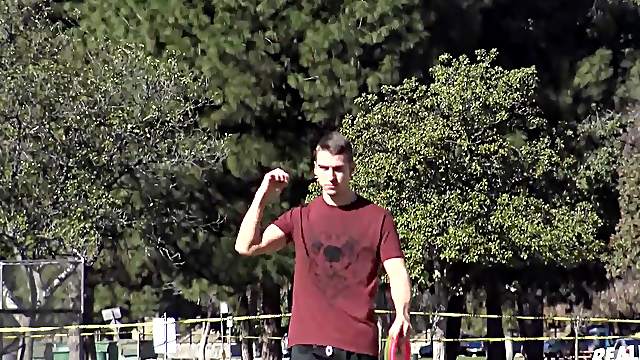 Teen sporty gay guy Brian picked up and fucked in a park
