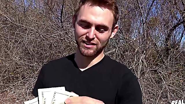 Tattooed teen gay Jason sucks cock outdoors during a hike