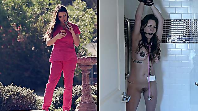 Scarlet De Sade lets a kinky friend drill her tight asshole