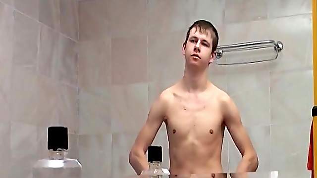 Skinny teen gay dude blows and rides his well hung boyfriend at home