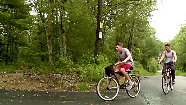 Hardcore missionary gay fuck with a sporty teen couple