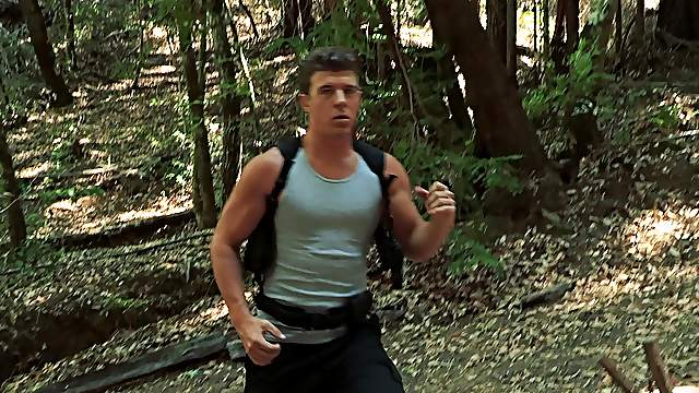 Outdoor passionate gay sucking and fucking with a sporty couple