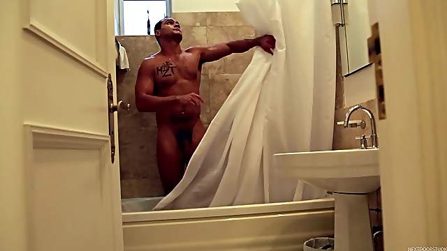 Big black dick inside a white gay guys ass makes him cum so hard