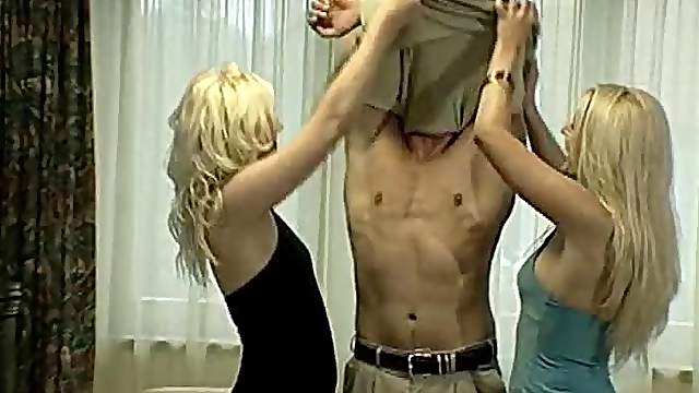 Jessica May and Sandra Russo pleasuring lucky guy