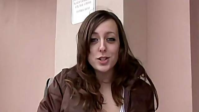 Adorable brunette amateur is a bit shy and nervous about making her first homemade video