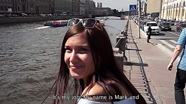 Long haired brunettte teen Foxy C pounded hard by a stranger