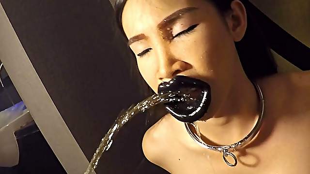 Ladyboy Donut Pissed On And Mouth Fucked