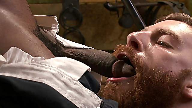 Black gay Osiris Blade enjoys hard anal penetration after a blowjob
