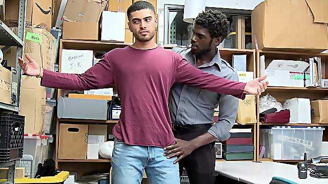 Hot Black Security Officer Pounds A Virgin Boy’s Tight Asshole