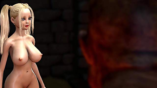 Sweet teenage girl gets fucked hard by orcs in the dark dungeon