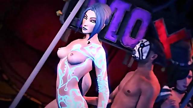 Naught Harley Quinn gets fucked in-game by large dick player