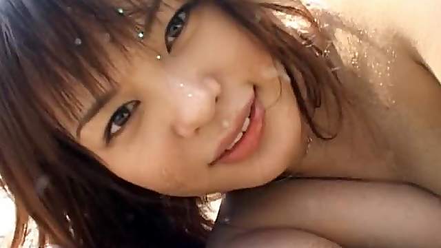 Cute Asian Babe Yuka Kurihara Gets Nailed and Facialized Outdoors