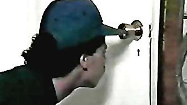 Guy Peeping Through Key Hole