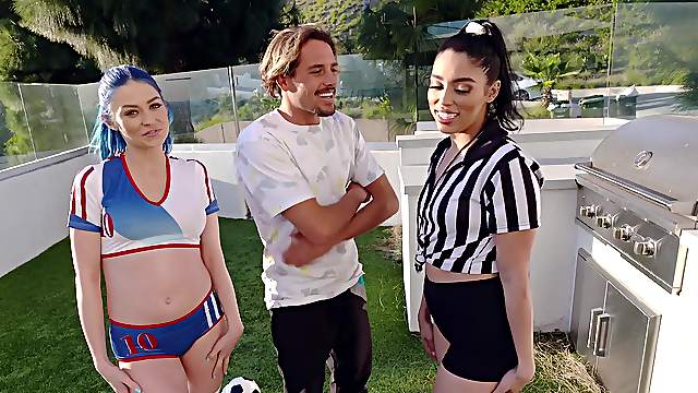 Three good looking sluts battle over one large dick - Vanessa Sky