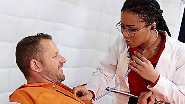 Interracial fucking on the hospital bed with ebony Kira Noir