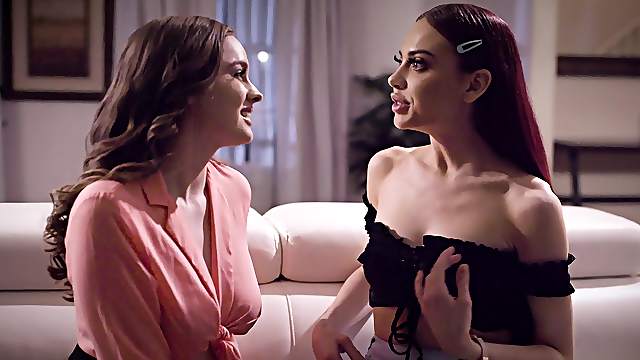 Redhead cutie spreads her legs for a friend - Mary Moody and Sabina