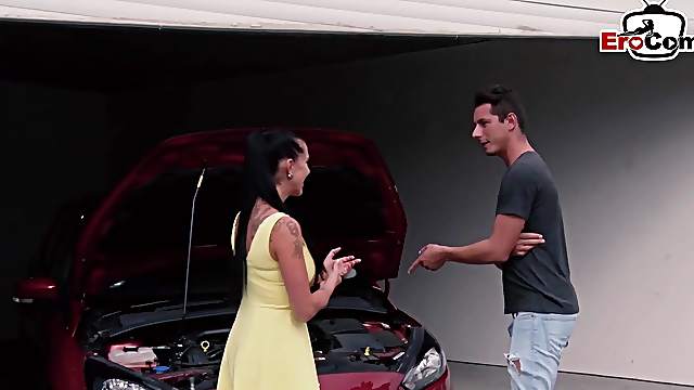 German horny milf seduces a guy for hardcore fuck