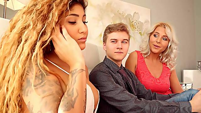 Younger guy gets lucky and fucks Kathy Anderson & Venus Afrodita