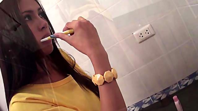 Horny Ladyboy Bow Getting Very Horny In Morning