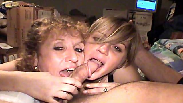 Two Hookers Share Blowjob Cock Sperm