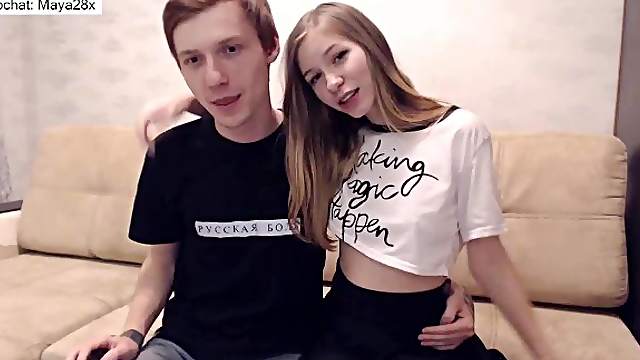 Cute Russian teen shows her boobs on webcam