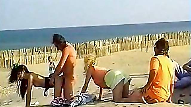 Babes Get Fucked and Facialized in Voyeur Orgy At the Beach - Retro Porn
