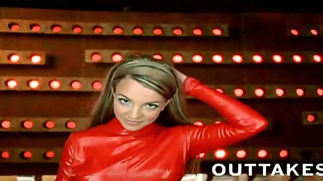 Britney Spears in red latex