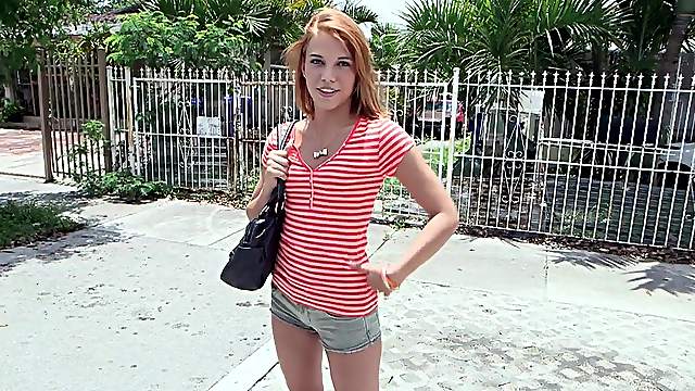 Stunning girl Daisy Dalton unveils her tight body in the car