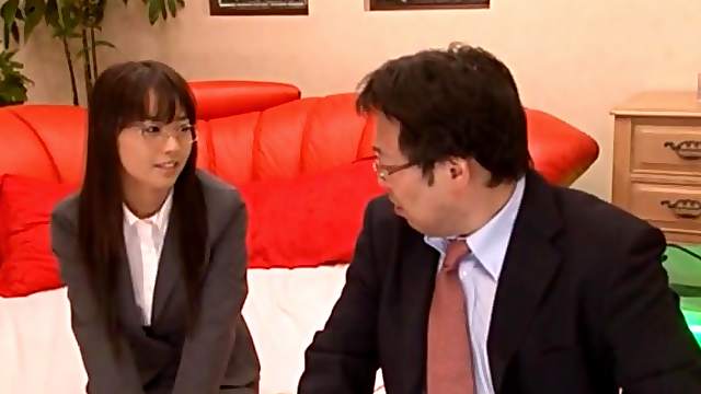 Cute Japanese secretary Hikaru Ayuhara fucked by her boss