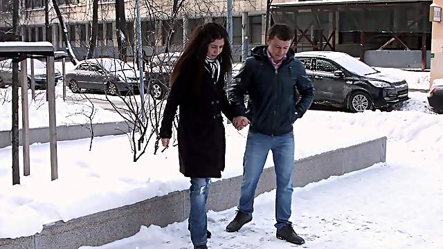 Sweet Russian girlfriend Katy West moans while getting fucked hard