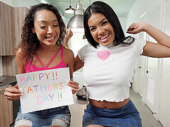 Horny Maya Farrell loves sharing a cock with sexy Sarah Lace