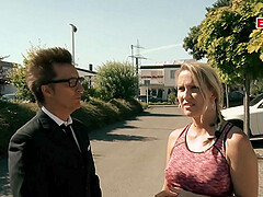 German blonde milf pick up guy for sauna sex