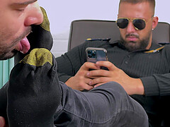 Nasty video of a dude licking feet of his gay lover on the chair