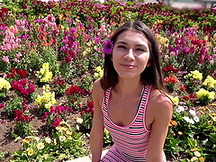 POV video of brunette Gianna Gem with small tits being dicked