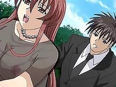 Brown-haired anime hottie loves amazing threesome FFM sex