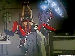 Bondage hentai bigtits gets gagging and dildoing pussy