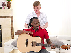 Interracial gay fucking with a white man who wants to ride a cock