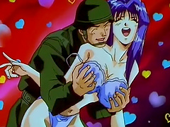 Hentai girls groupfucked in the outdoor with the army