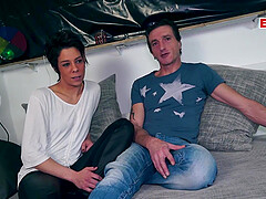 Skinny german real girlfriend try first time couple amateur casting