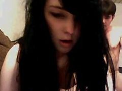 Busty Burnette Teen Sucks Cock and Then Gets Fucked and Facialized On Webcam