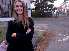 Cute stranger Adelle Unicorn gets into the van to be fucked deep