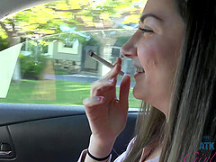 Brunette Lily Adams moans while getting pleasured by her BF