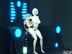 Sci-fi transerotica Hot futa shemale with huge dick fucks a sexy blonde