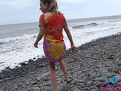 Kinky brunette amateur Summer Vixen teases on the beach and in the car