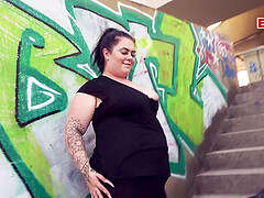 German chubby bbw teen picked up in public and fucked on street