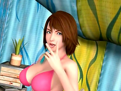 3d anime hottie giving BJ and getting doggy fucked