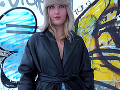Blonde Chloe Chevalier wearing black lingerie gets fucked in POV