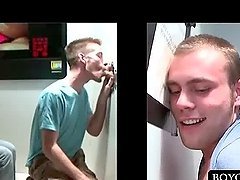 Straight and gay blowjob on gloryhole